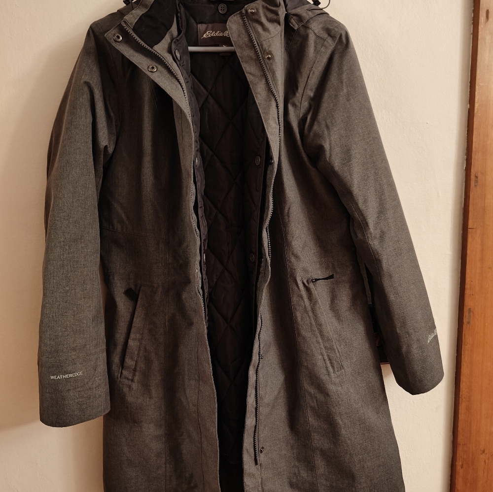 Eddie Bauer - women's girl on the go trench in gray
